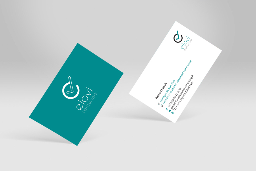 elovi carte de visite avec logo, recto et verso