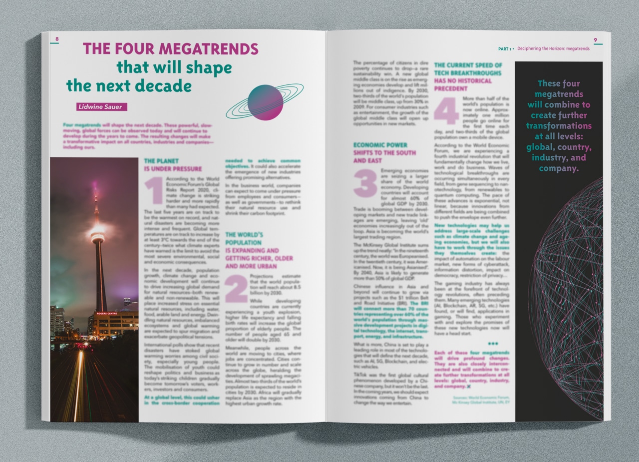 Maquette Ubisoft Lab's Book 2020 four Megatrends